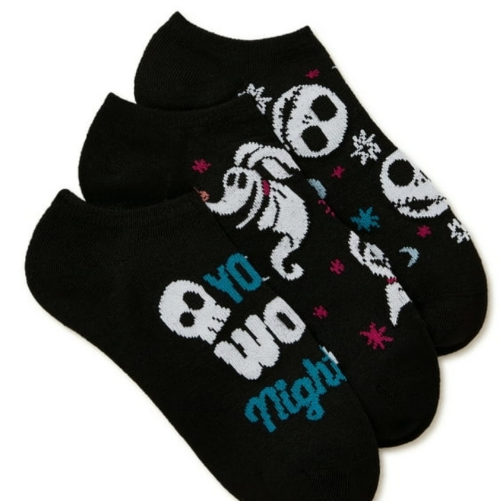 The Nightmare Before Christmas Women's Graphic Super No Show Socks, 3 pack